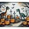Edge Collections - 14" x 22" - Multicolor - Dinosaurs Spooky Dish Drying Mat - 1 Piece